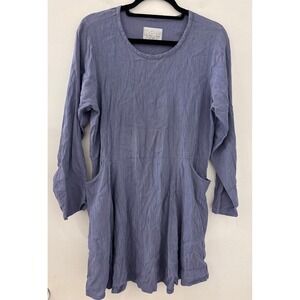 R-Clan Jeanne Engelhart Women Purple Textured Long Sleeve Tunic Size S lagenlook